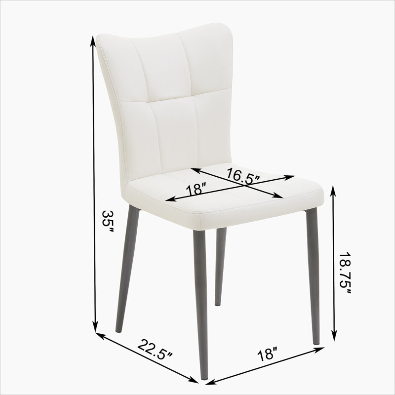 Ensemble de 2 chaises de salle à manger à haut dossier avec design ergonomique: structure en fer forgé, siège en cuir et coussins en éponge à rebond élevé