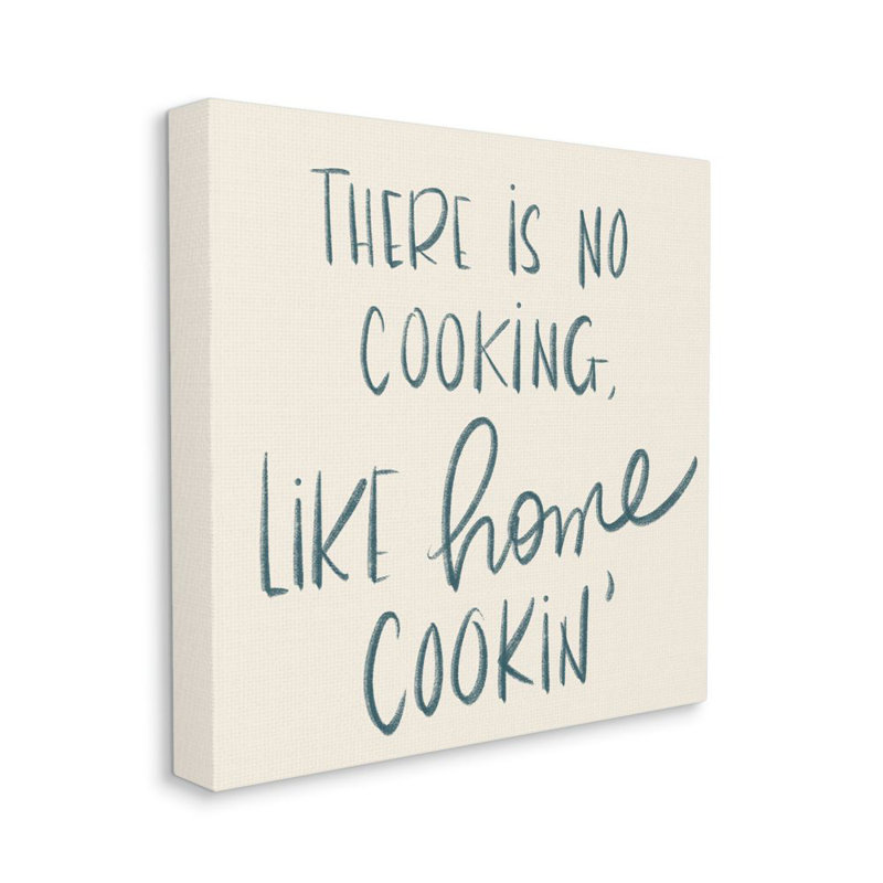 Reproduction d’art textuel, "no cooking like home Cookin Family" par SD Graphics studio, Toile tendue