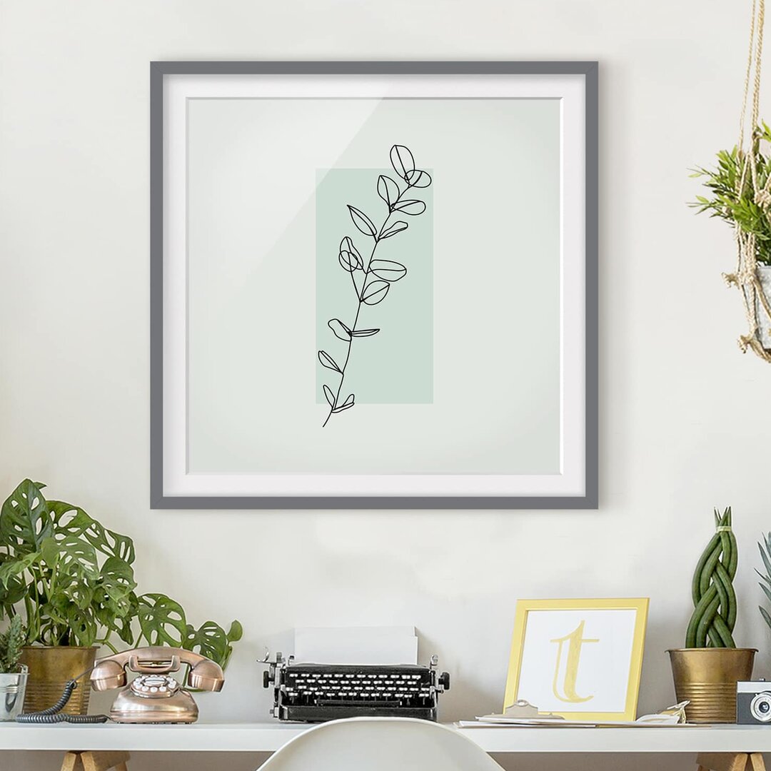 Gerahmtes Poster Branch Geometry Square Line Art