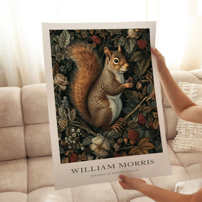 Animaux, animaux, William Morris Squirrel II Cottage, reproduction d'art non encadrée
