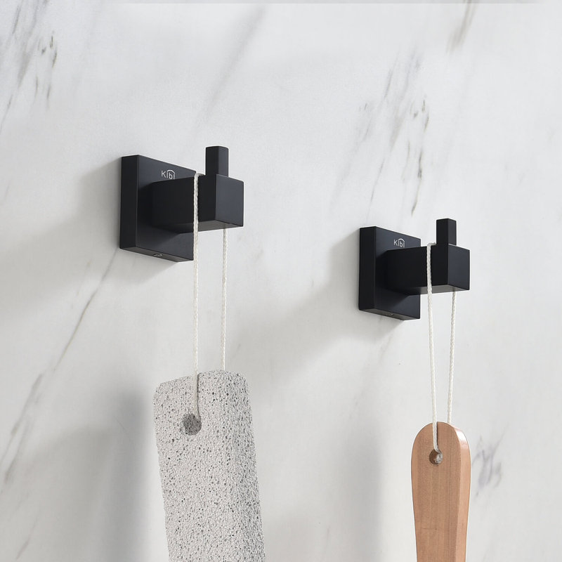 Wall Mounted Robe Hook, Matte Black