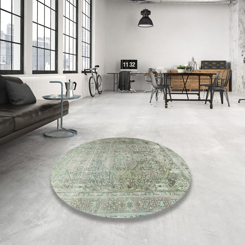 Tapis 100% traditionnel lavable à la machine 3384, Rond 8 pi