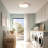 Modern LED Close To Ceiling Light, Round Flush Mount Ceiling Lighting Fixture, Matte White With Wood Accent, Minimalist Kitchen Light Fixtures For Bedroom, Entryway, Living Room-100023142-100023139