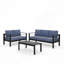 3-Piece Aluminum Patio Conversation Set, 5-Seat Outdoor/Patio Sofa With Thick Cushions & Frame And Coffee Table-303090257-303090258
