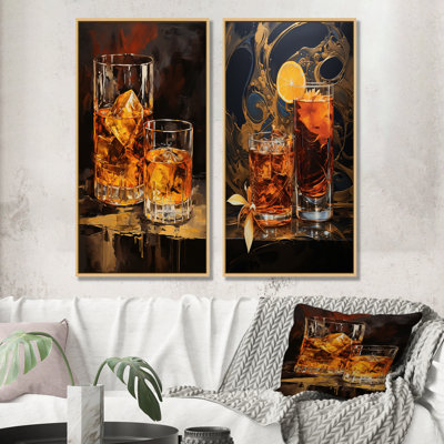 Sazerac Serenity Bourbon Cocktail - Cocktails Canvas Prints Set Of 2