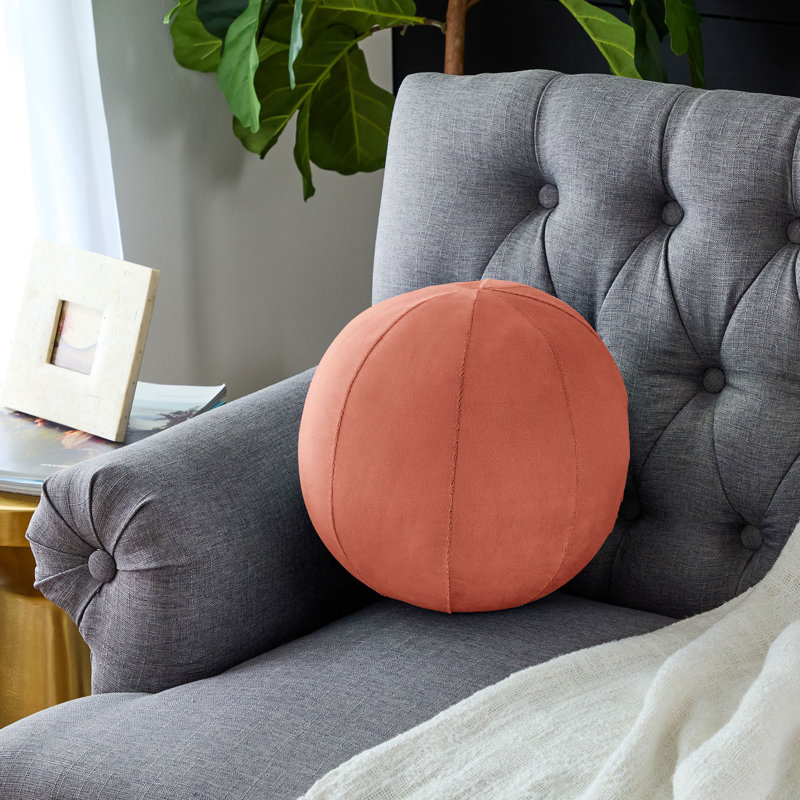 Sorra Home Indoor Knife Edge Ball Pillow Single, Pink