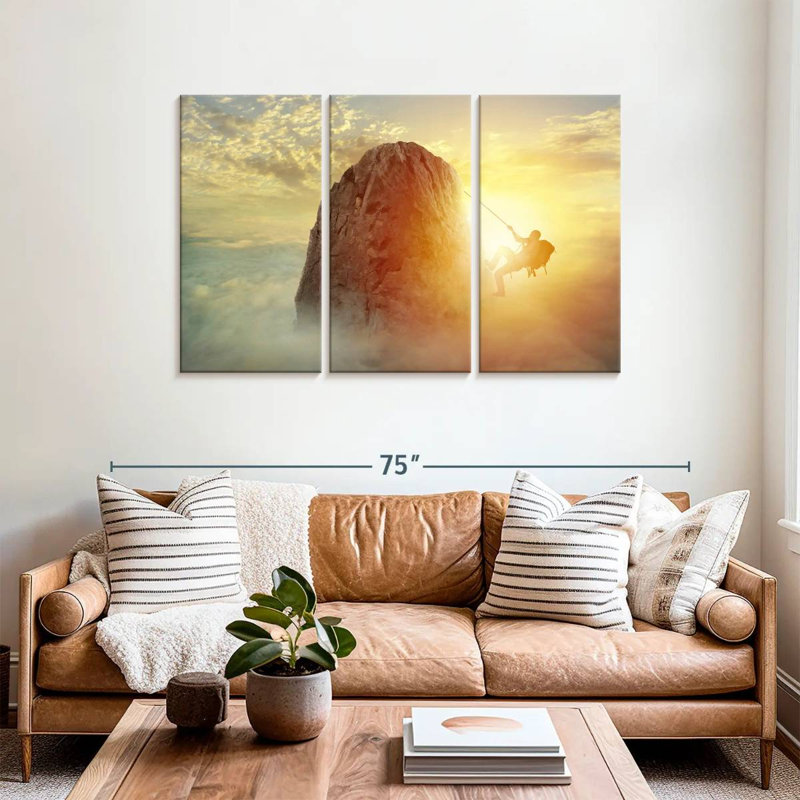 Sireci Adventurous Man Climbing, 36" H x 57" W