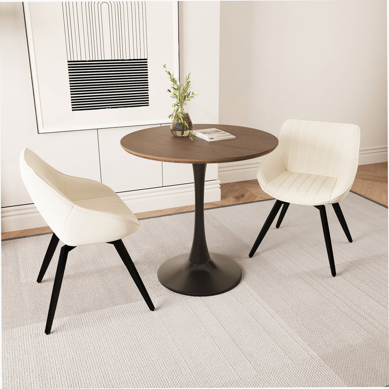 Table de salle à manger 31,5 po, Beige, Noyer