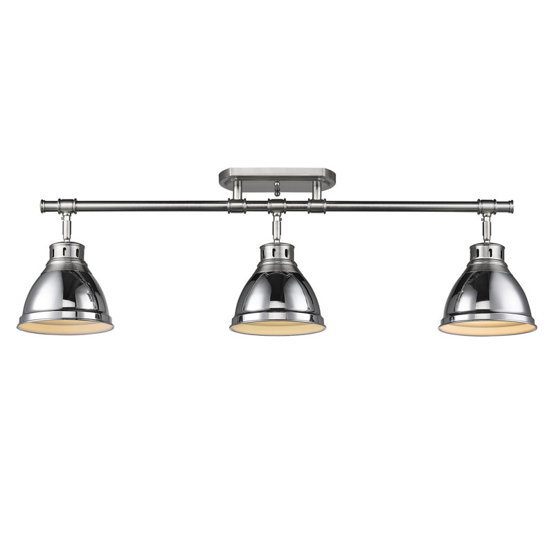 Bryannah 3-Light Semi-Flush - Track Light, Pewter, Chrome