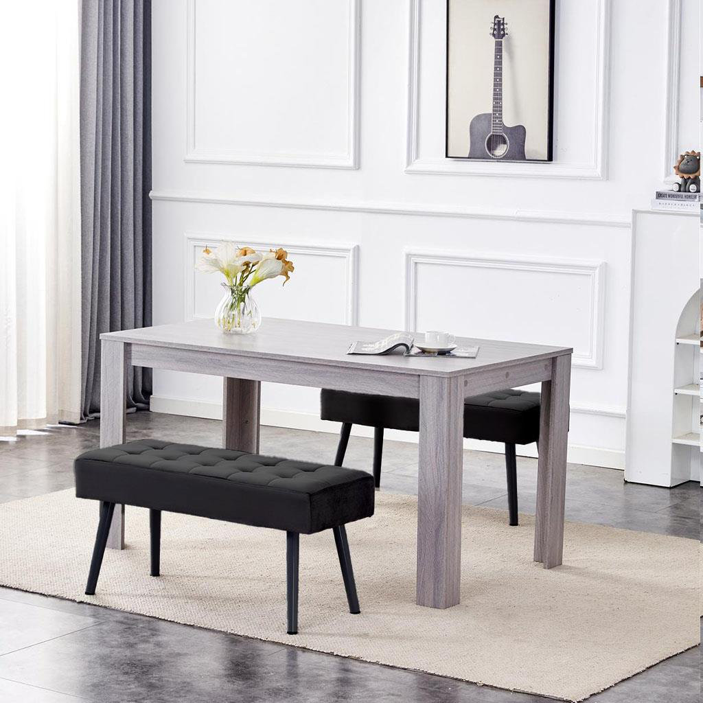 Fairmont Dining Table with 2 Velvet Benches Set