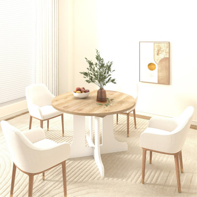 Table de salle à manger pour table de ferme ovale extensible 59 po x 43 po avec tréteau amovible en forme de X blanc