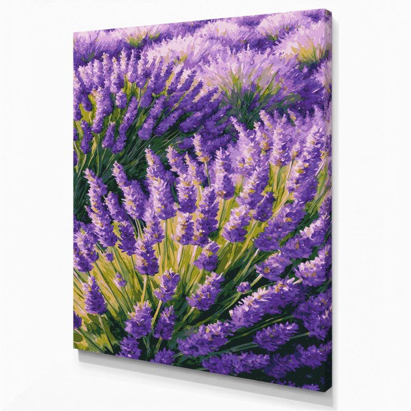 "Watercolor Botanical" 13, art mural sur toile mauve, H 16 po x l 20 po