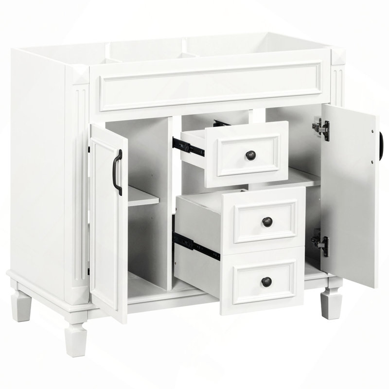 Meuble-lavabo 36 po sans lavabo supérieur, armoire seulement, armoire de rangement moderne avec 2 portes à fermeture douce