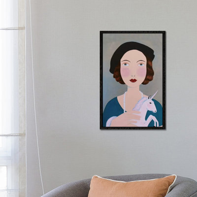 Woman With Unicorn by Sally B - Gallery-Wrapped Canvas Giclée on Canvas