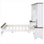 Lit plateforme en bois de pin massif avec table de chevet tout-en-un 2 et tablette de rangement pour appartement-1195546156
