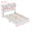 Vintage Platform Bed,With Storage Headboard And Charging Station-1669675602