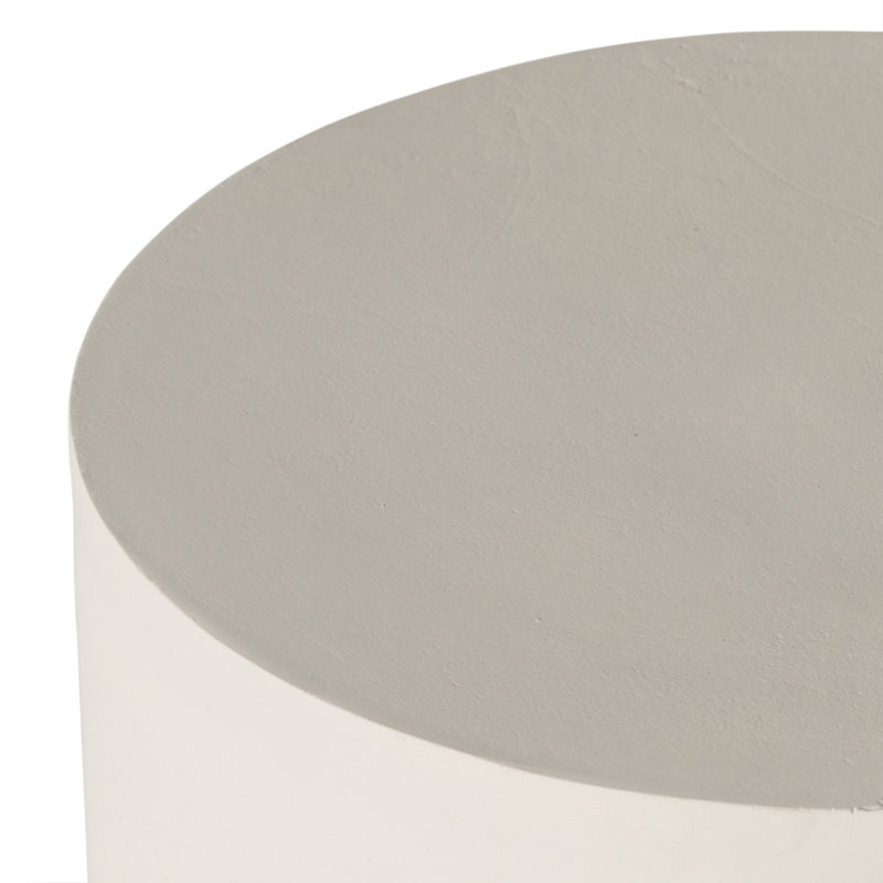Basil Round Outdoor Side Table, Matte White