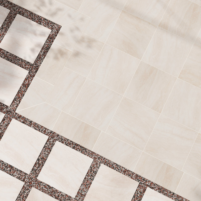 Pavé en porcelaine mate 24 po x 24 po x 0,79 po Chiara (4 pieds carrés / unité, 2 pièces), Sable