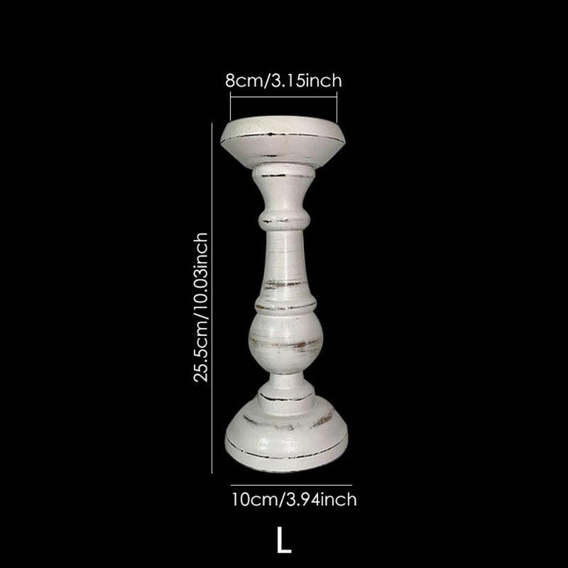 3 Piece Wood Tabletop Candlestick Set, 10.30" H x 3.54" W x 3.54" D