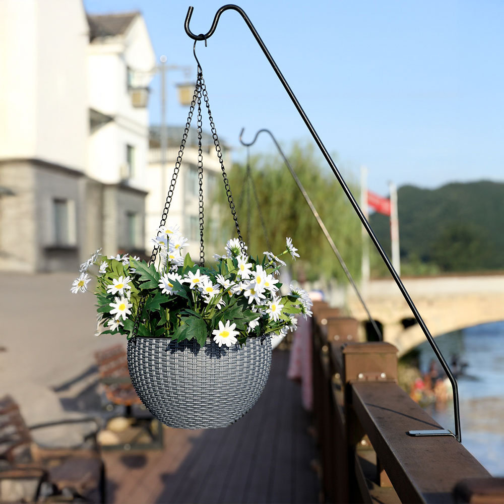 Medium Plastic Rattan Hanging Planter