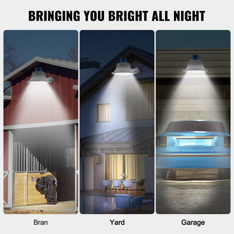 50W Silver LED Barn Light with Dusk to Dawn Sensor