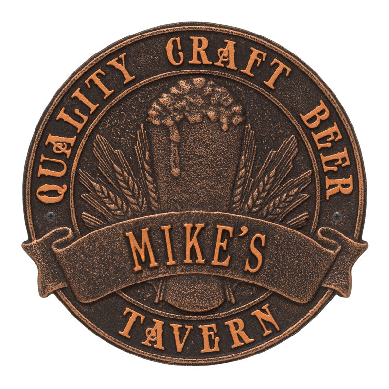 Décoration murale à bière de qualité artisanale, Bronze huilé, Oui