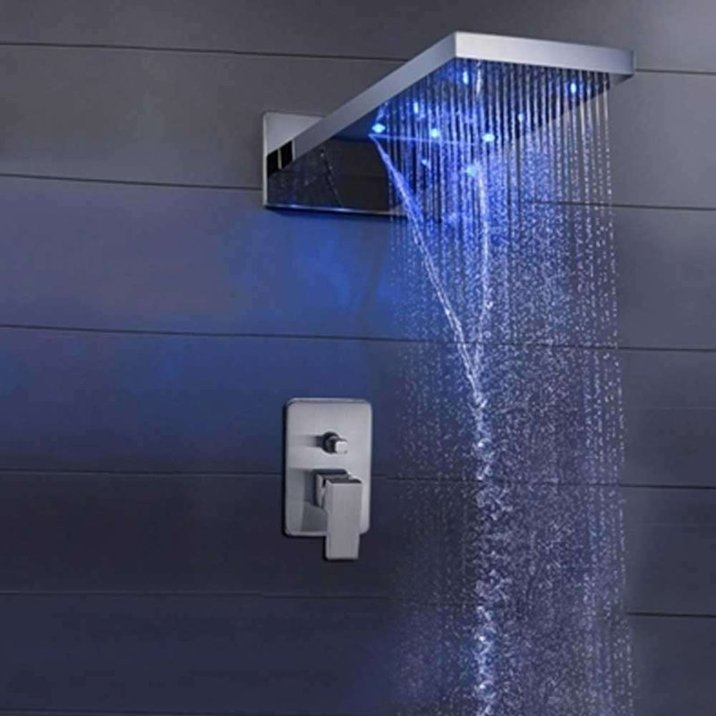 For Luxury Suite Brushed Nickel Bathroom Wall Mount Solid Brass Two ways Shower Head