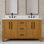 Meuble-lavabo autoportant en chêne Sierra de 60 po avec plateau en marbre blanc de Carrare Lattimore (assemblé)