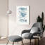 Art mural en verre Highland Dunes «Driftwood Blue Fish 2» par Mercedes Lopez Charro-1433350017