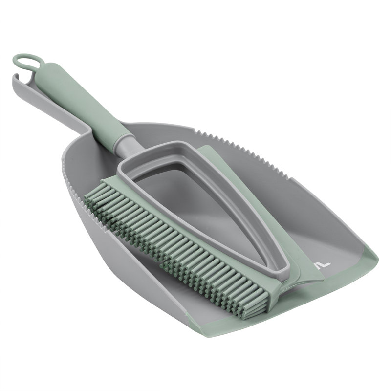 JVL Rubber Dustpan and Brush Set, Grey