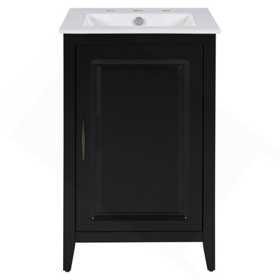 20.3" Bathroom Vanity With Sink, Functional Drawer, Door Shelf, Soft-Closing Door