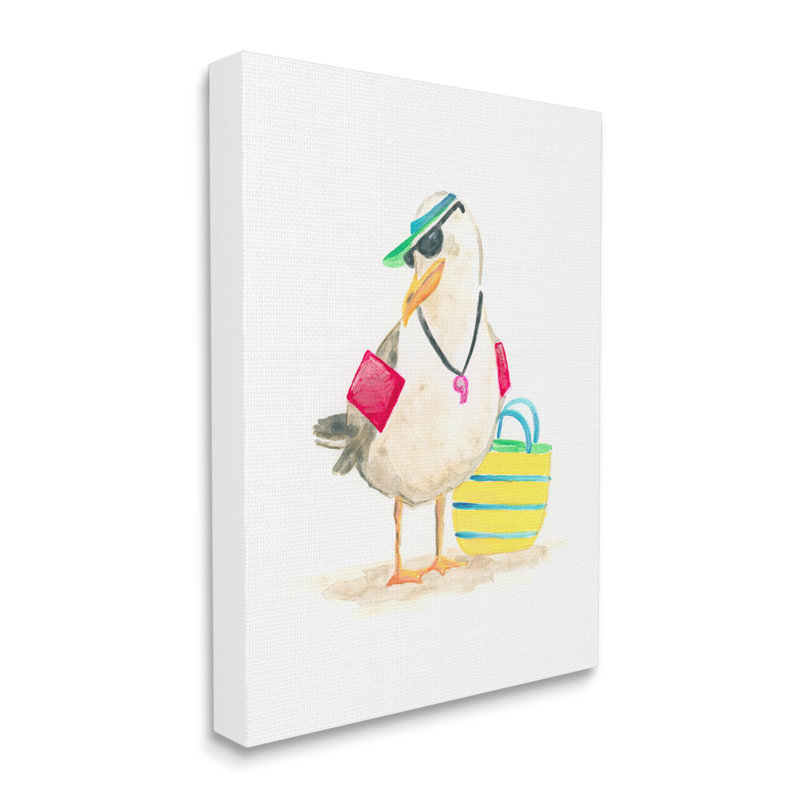 «Beach Lifeguard Seagull» par June Erica Vess, Giclée encadrée noir minuit, H 30 po x l 24 po x P 1,5 po