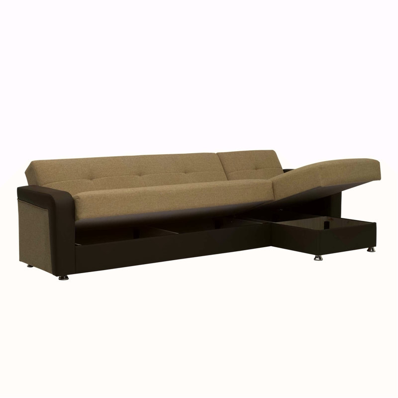 Chaise longue convertible avec rangement Primenest Concorde, Brun / Noir
