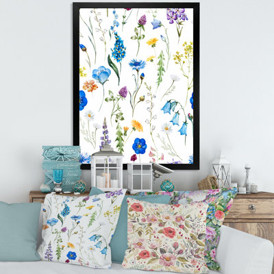 Fleurs bleues sauvages - Peinture sur toile