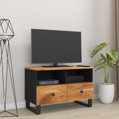 Millwood Pines TV Stand 27.6"X13"X18.1" Solid Wood Acacia