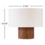 Lampe de table DEL Mid-Century moderne 10 "avec base en bois brun et abat-jour crème Oliver