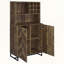 Armoire à vin rustique en chêne avec façade à chevrons et porte-verres à pied