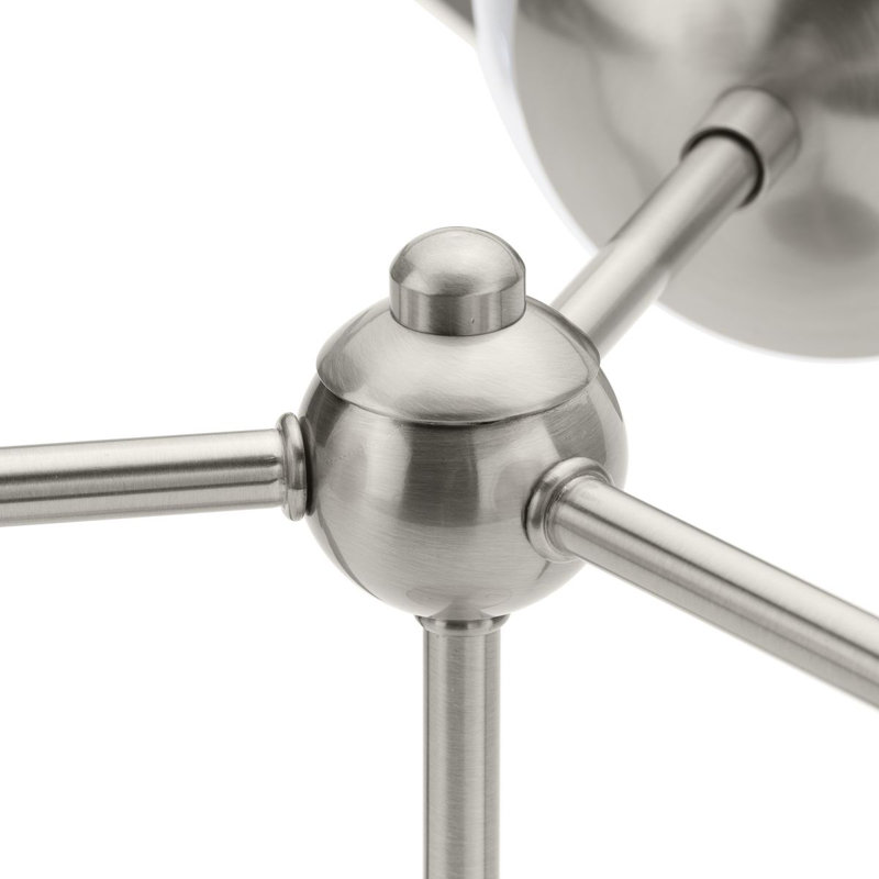 Plafonnier semi-encastré en verre Ottmar, Nickel brossé