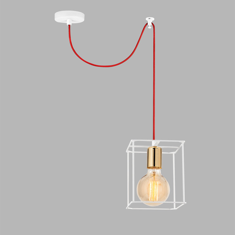 1 - Light Red/White Single Pendant