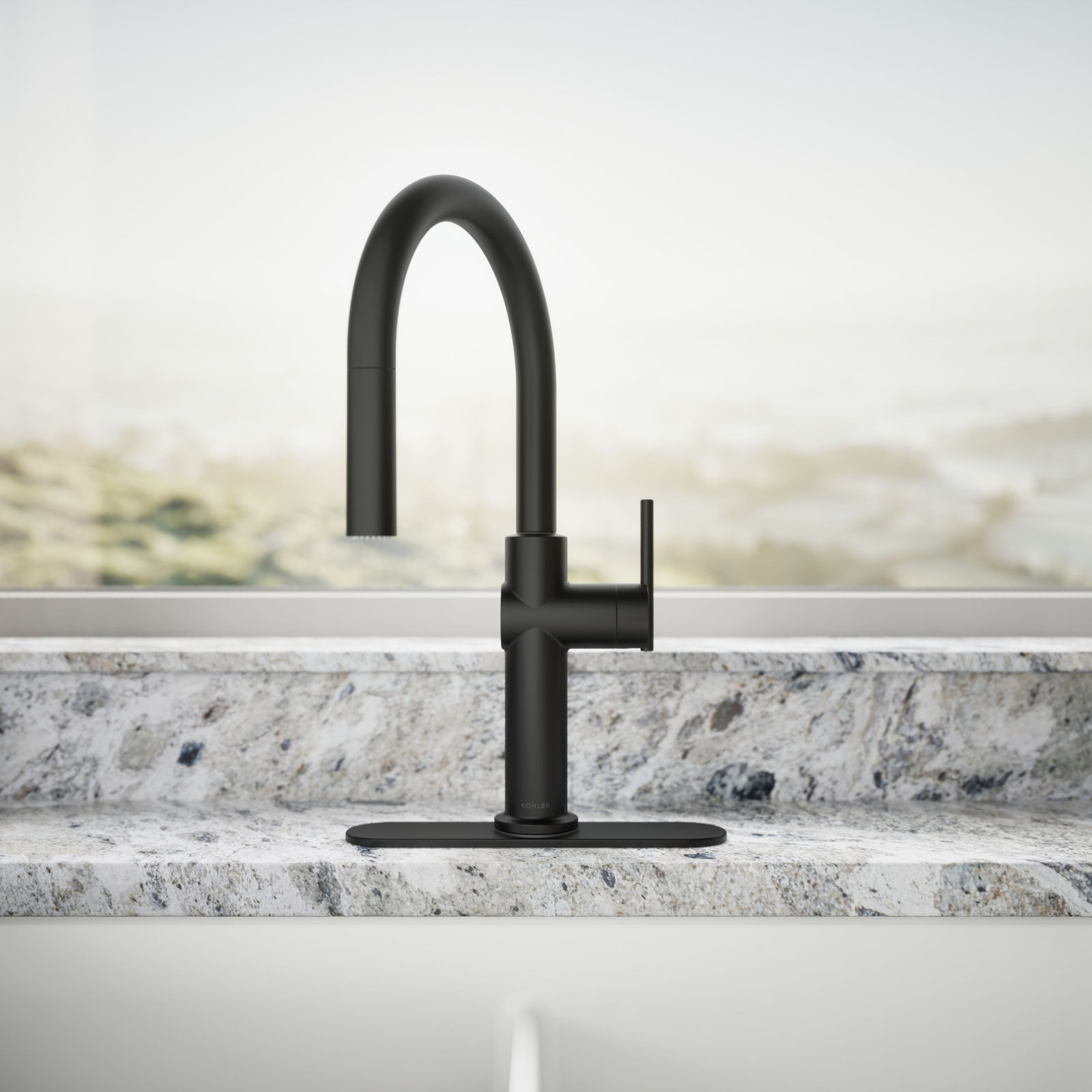Kohler Crue Pull-Down Kitchen Faucet, Matte Black