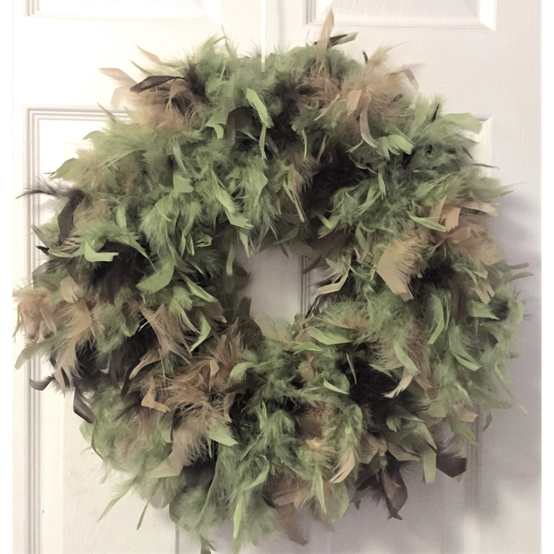 Couronne de plumes 23 po, Rouge / Blanc, H 23 po x l 23 po x p 3 po