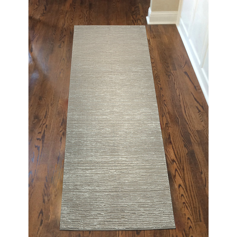 Davide 1228 Transitional Striated Beige Area Rug, Runner 2'2" x 7'7"