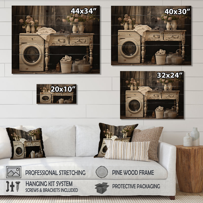 Lignite - Illustration murale en bois sur bois de pin naturel, H 24 po x l 32 po