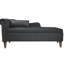 Chaise longue de salon confortable avec velours et support dans un espace de rangement caché bleu marine