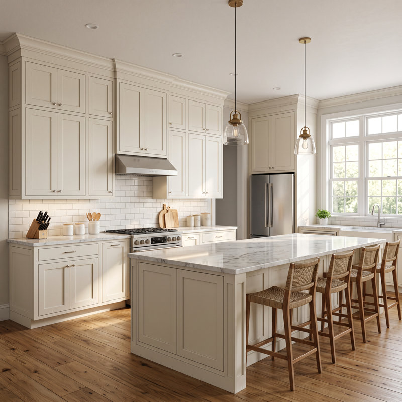 9" W x 30" H Soft White Shaker Ready-to-Assemble Wall Cabinet with Solid Wood Doors