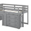 Lit mezzanine simple avec armoire et tablette-496998089