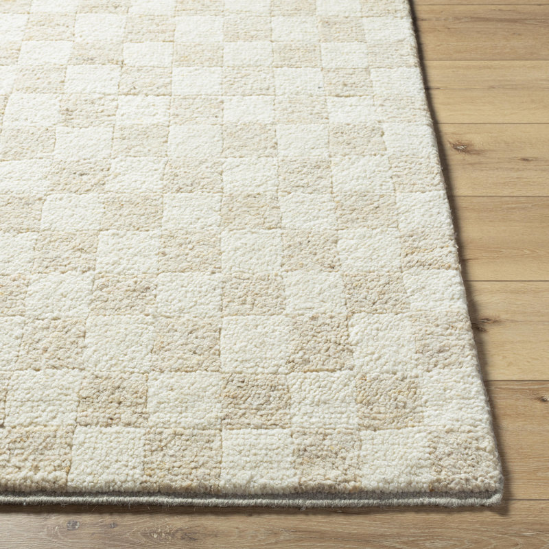 Davey Wool Checkered Area Rug, Rectangle 10' x 14'