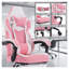 Chaise de jeu en cuir rose à haut dossier avec repose-pieds