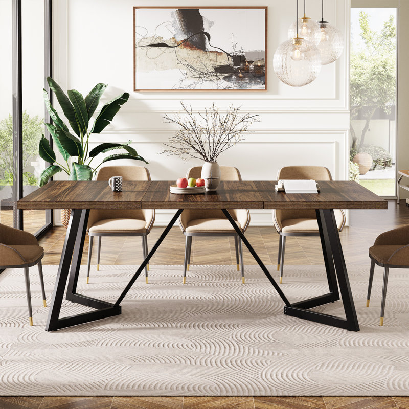 70.86-Inch Modern Dining Table For 6-8, Brown