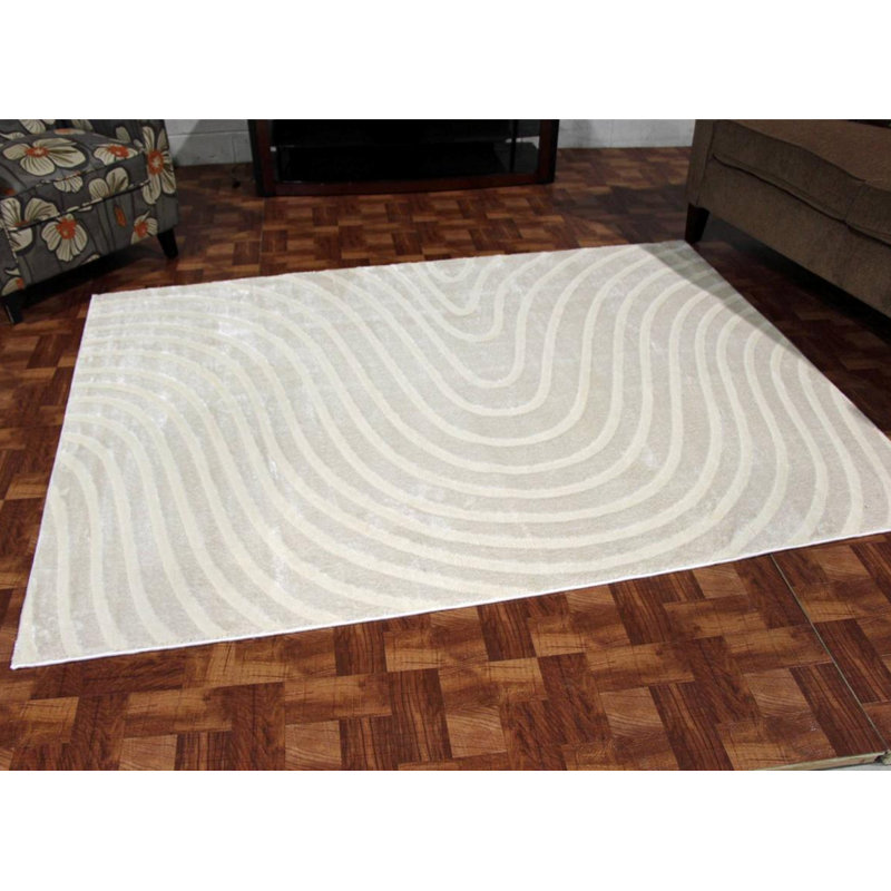 Tapis ivoire intérieur / extérieur Castillo, Rectangle 10 pi x 13 pi